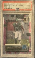 2022 Clearly Donruss Sauce Gardner Techno RC 4/6 PSA 10 Jets SSP