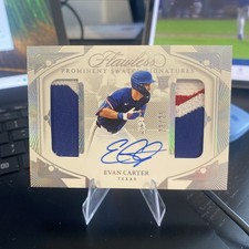 2024 Panini Flawless Evan Carter Prominent Swatch Rookie Jersey Patch Auto #/25