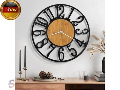 Maxstar Wall Clock Batterie betrieben, leise, Nicht tickend Moderne rustikale