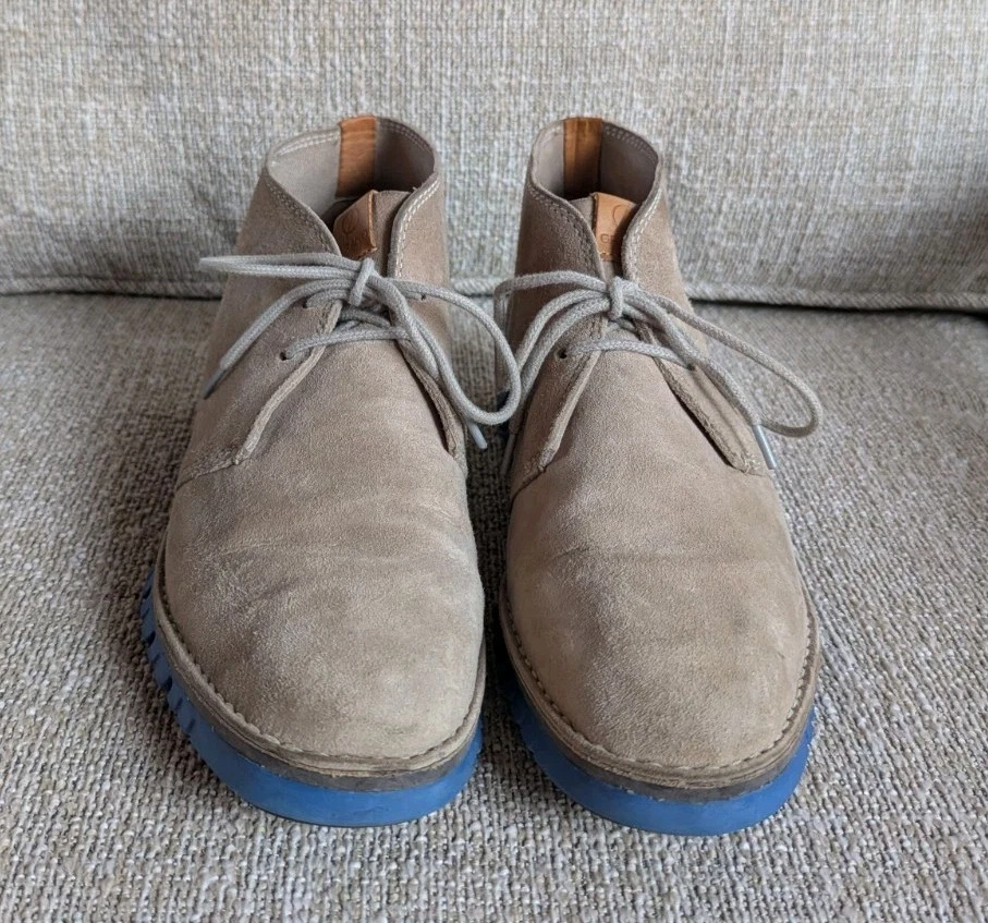 Мужские ботинки Cole Haan Zerogrand Stitchout Chukka серые замшевые размер 8 М синяя подошва - Изображение 2 из 4