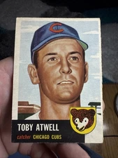 1953 Topps # 23 Toby Atwell Chicago Cubs Catcher 5 Yrs MLB Clean