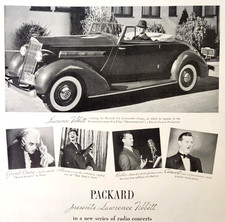 Lawrence Tibbett Packard 120 Convertible Coupe Vtg 1935 Car Ads Magazine Print