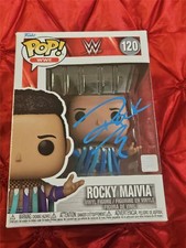 DWAYNE THE ROCK JOHNSON HAND SIGNED FUNKO POP! 120 ROCKY MAIVIA WWF FIGURE COA