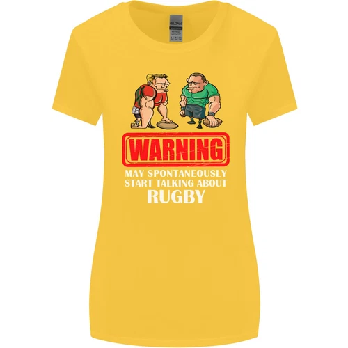 Can Start Talking About Rugby Player Fun Women Wide Cut T-Shirt- - Picture 8 of 17