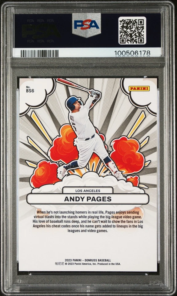 2023 Panini Donruss Bomb Squad Andy Pages #BS6 Rapture PSA 10 - Image 2 of 2