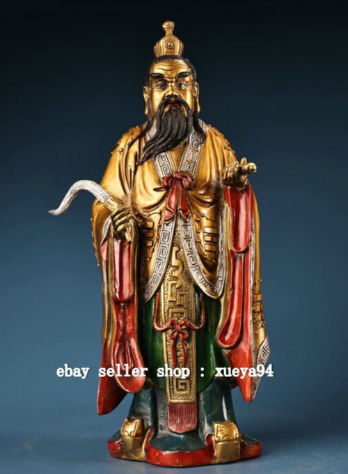 Qianlong Bronze Gilt Taoism Daode Yuanshi Tianzun Tai Shang Lao Jun God Statue
