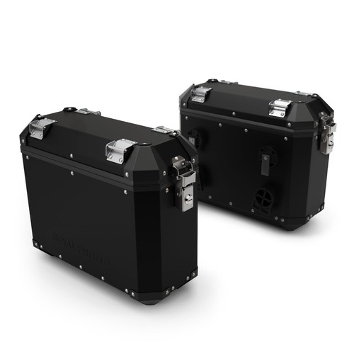 BLACK ADVENTURE PANNIERS FOR ROYAL ENFIELD HIMALAYAN 450 FITS 1990276 - Picture 1 of 7