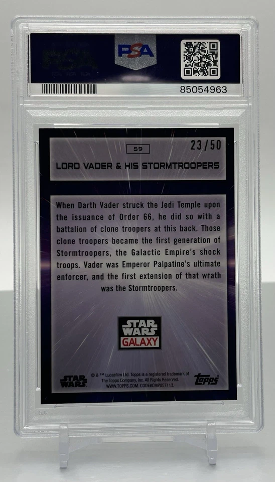 2022 Topps Star Wars Galaxy Lord Vader & His Storm Troopers Mojo /50 PSA 10 - Image 2 of 2