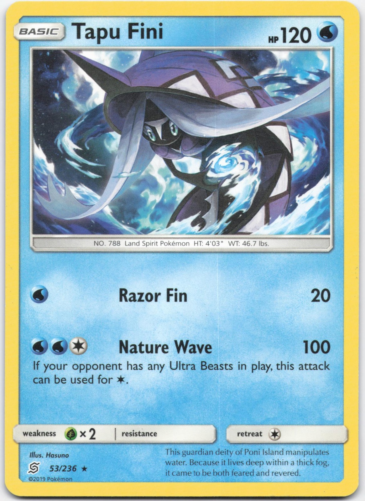 Tapu Fini 53/236 Rare Unified Minds Pokemon Near Mint
