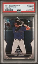 2023 BOWMAN DRAFT CHROME #BDC151 COLE CARRIGG PSA 10
