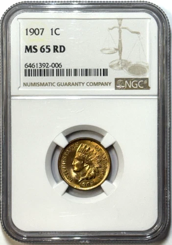 1907 Indian Head Cent NGC MS65 RD | Gem Mint State | Brilliant Original Red!