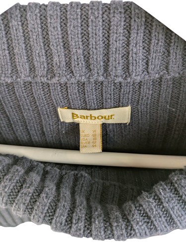 Barbour Stripe Guernsey Knit Jumper Long Sleeve Grey Pink - Size 14 - Picture 5 of 7