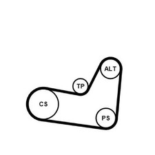 Keilrippenriemensatz für VW Caddy 2 9K9A 9K9B 9U7 Golf 3 1H1 1H5 Lupo 1 | 23883
