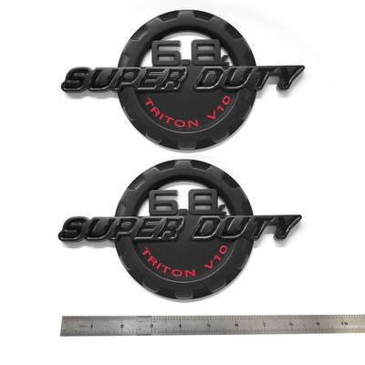 #ad #ad 2pack OEM Red Black 6.8L Super Duty Triton V10 Emblem for 6.8 Superduty Badge $9.51