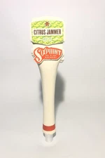 SIXPOINT BREWERY CITRUS JAMMER GOSE -Ceramic Beer Tap Handle BROOKLYN NY-MANCAVE