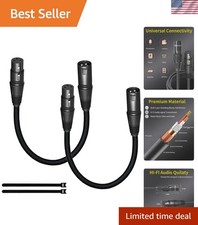 Short XLR Cables 1.6FT 2 Pack,XLR Male to Female Balanced Microphone Cord 3 p...