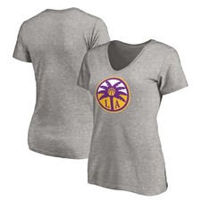Women's Heathered Gray Los Angeles Sparks Primary Logo V-Neck T-Shirt