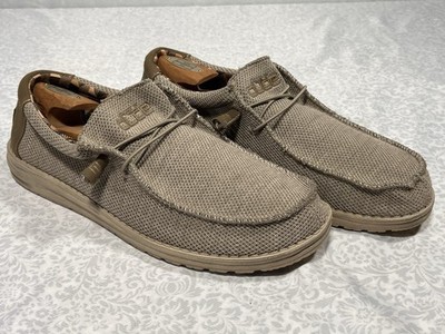 Hey Dude Wally Sox Size 13 Men Beige Lightweight Slip-On Shoe