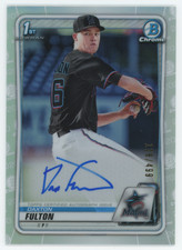 2020 BOWMAN CHROME 1ST #128/499 DAX FULTON AUTOGRAPH PRE ROOKIE RC REFRACTOR