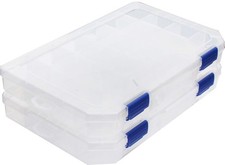 Large Plastic Tackle Box Storage Organizer Box 3700 Utility Tray with adjusta...