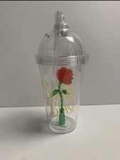 Disney Beauty and the Beast Light-Up Rose Plastic Tumbler with Straw