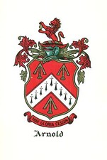 Superbe blason Arnold Family Crest généalogie, aurait fière allure encadré !