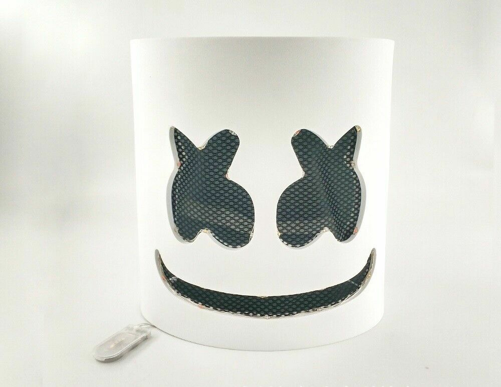 DJ MarshMello LED Mask Helmet for Rave Party Cosplay Costume Prop Music Festival