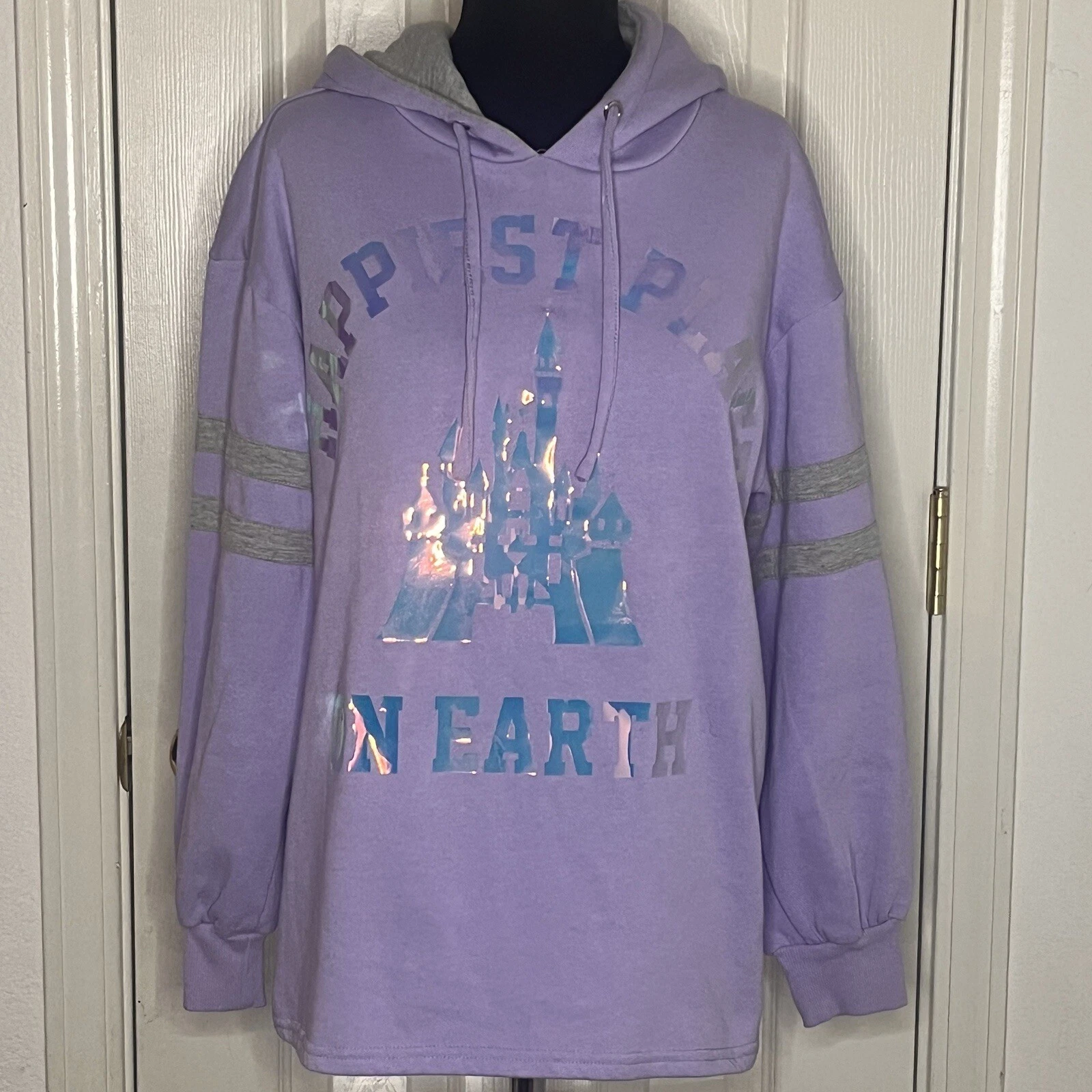 Disney Happiest Place On Earth Iridescent Purple Hoodie Parks Exclusive Womens M