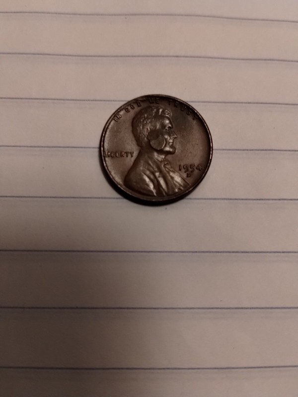 1954 D Penny,L Very Close To The Rim,Rear,10 random mint condition sport cards.