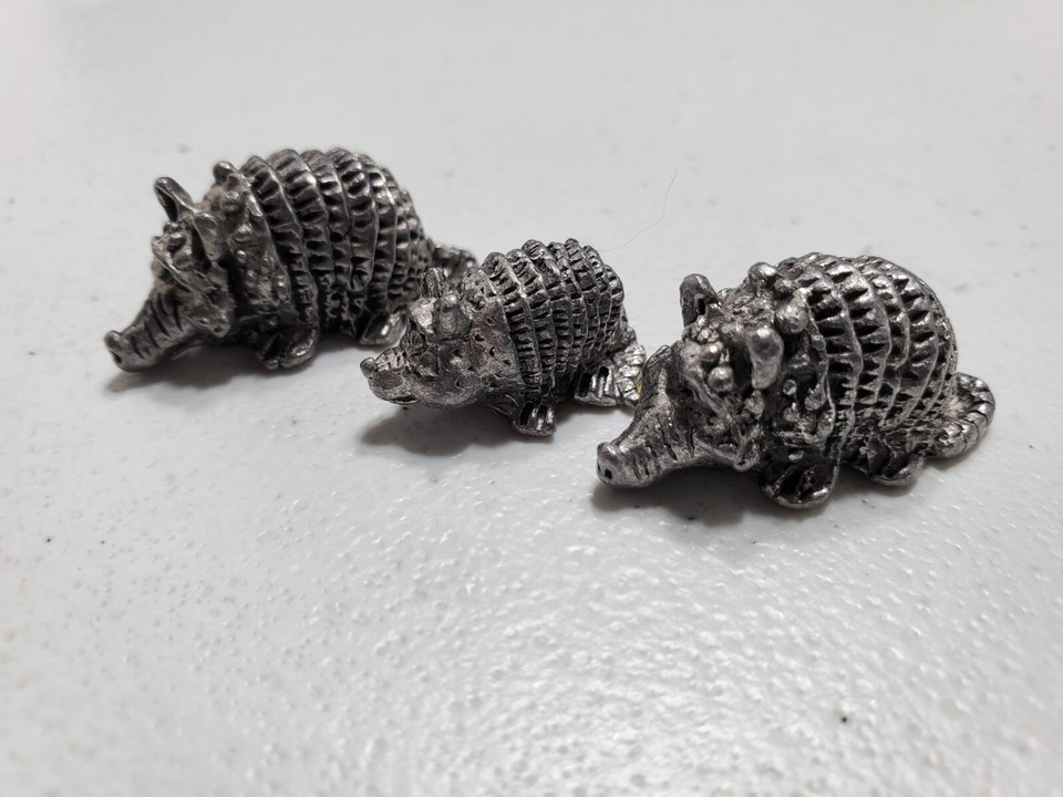 Cute Family Armadillo Pewter Figures eBay