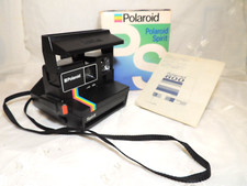 Vintage Polaroid Spirit 600 Instant Film Camera Rainbow Stripe w/Box Junk Japan