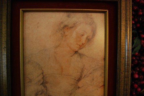 Stampa artistica disegno vintage incorniciato peter paul rubens "giovane donna con le mani piegate" - Foto 9 di 24