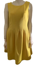 Calvin Klein women's all seasons dress knit fit  and flare color yellow size 12