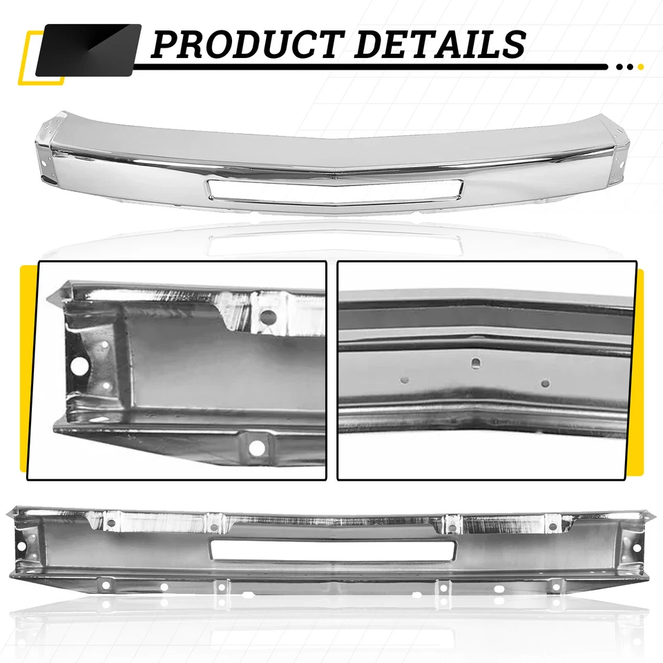 Barra frontal de impacto de parachoques de acero cromado para Chevy Silverado 1500 2007-2013 Foto 4 de 4