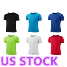 Kids Boys Workout T- Shirt Solid Color Quick Dry Tops Running Jogging Shirts