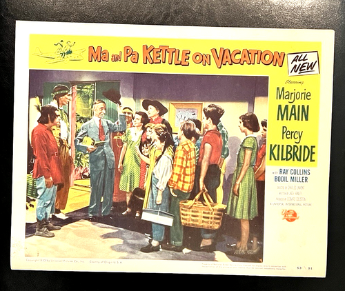 MA AND PA KETTLE ON VACATION 1953 ORIGINAL LOBBY CARD SET, MARJORIE MAIN - Picture 4 of 8