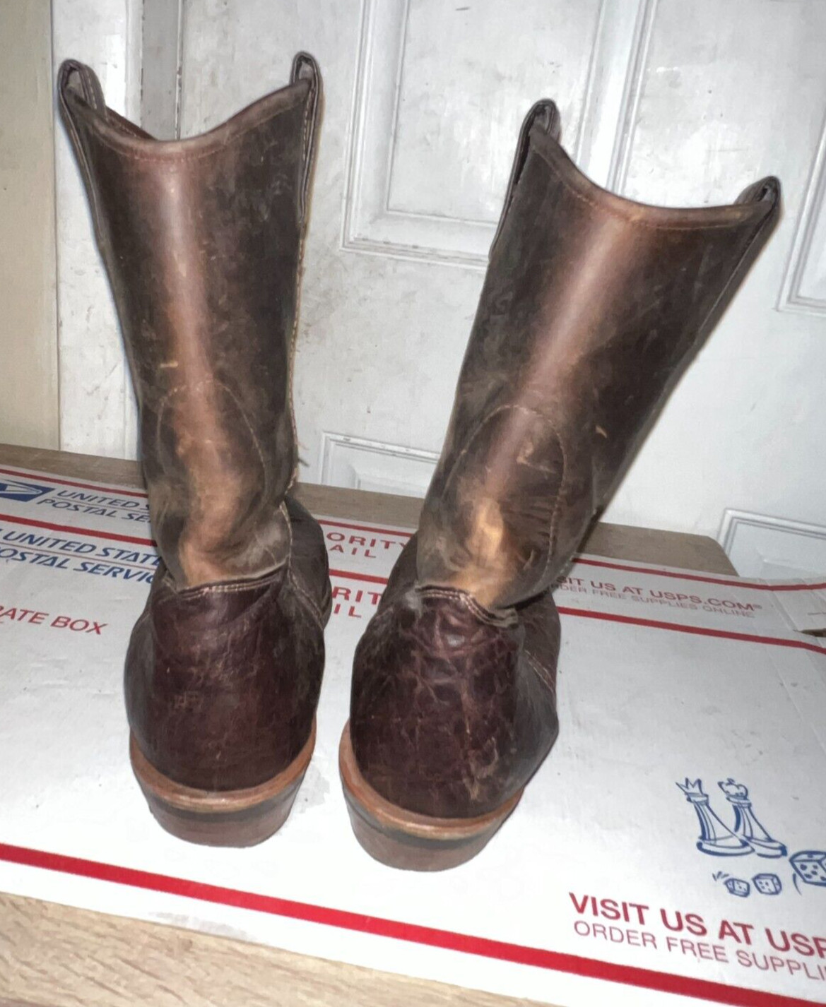 CHIPPEWA 99021 MEN  BROWN LEATHER ELEPHANT PRINT  Cowboy WESTERN BOOTS SIZE 11 D