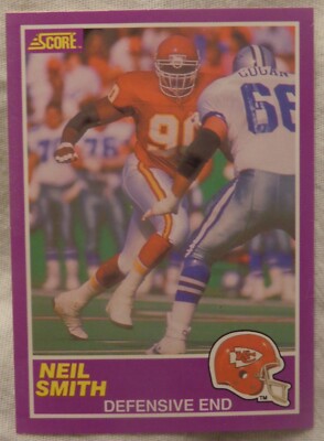 1989 Score Football Card #407S Neil Smith - Chiefs - Nebraska alumni - NM