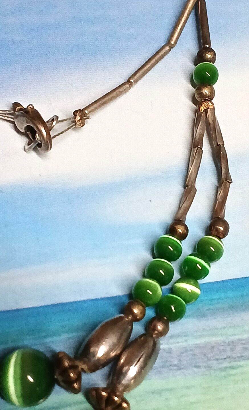 Handcrafted Double Strand Liquid Silver Necklace … - image 5