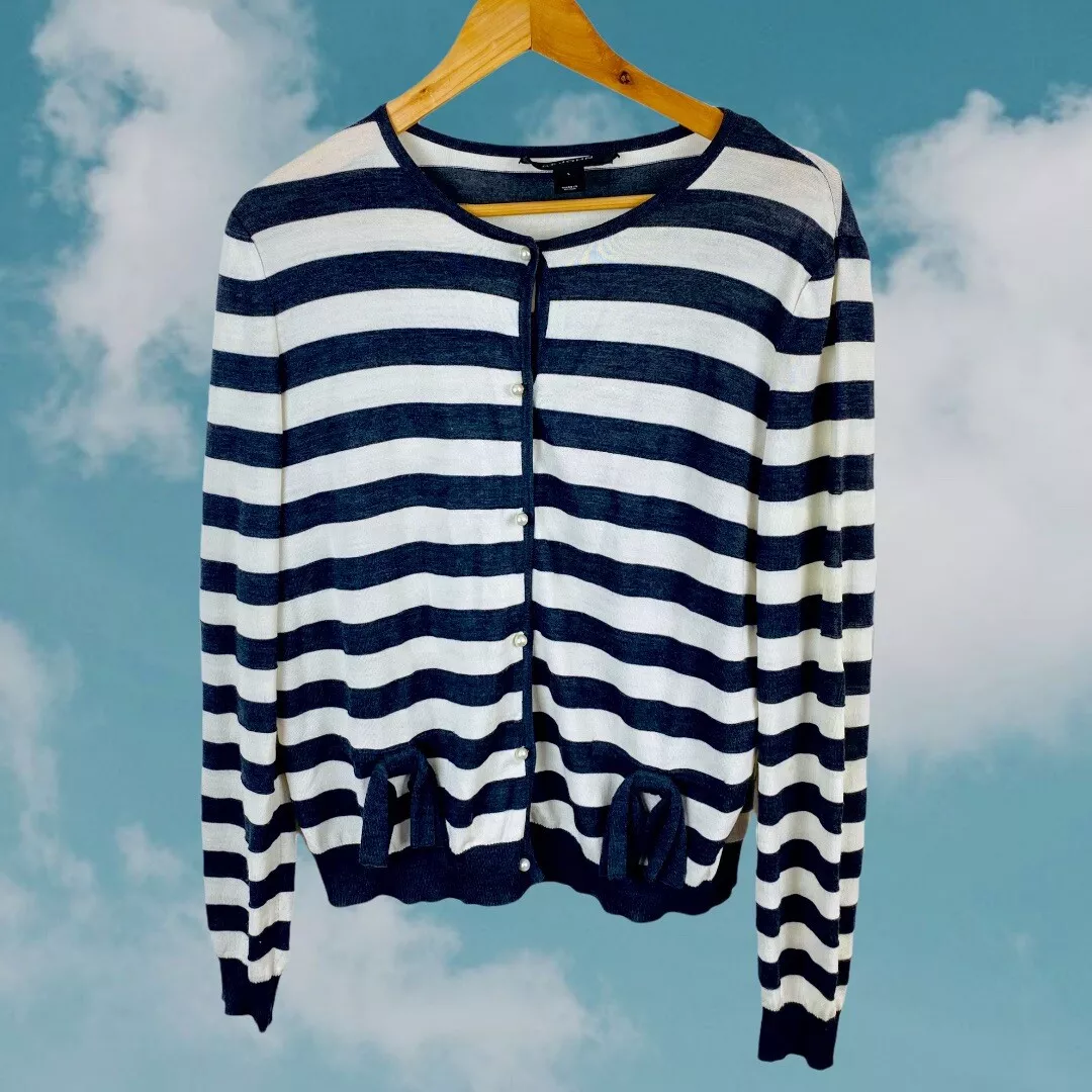 Navy striped shop cardigan