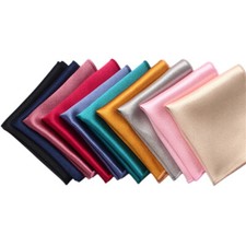 Men's Plain Velvet Pocket Square Handkerchief Wedding Party Business Soft Hanky