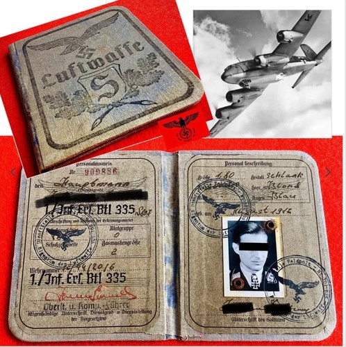 WWII German Luftwaffe Military Officer ID Document / DOCUMENTACIÓN PILOTO WWII - Imagen 3 de 11
