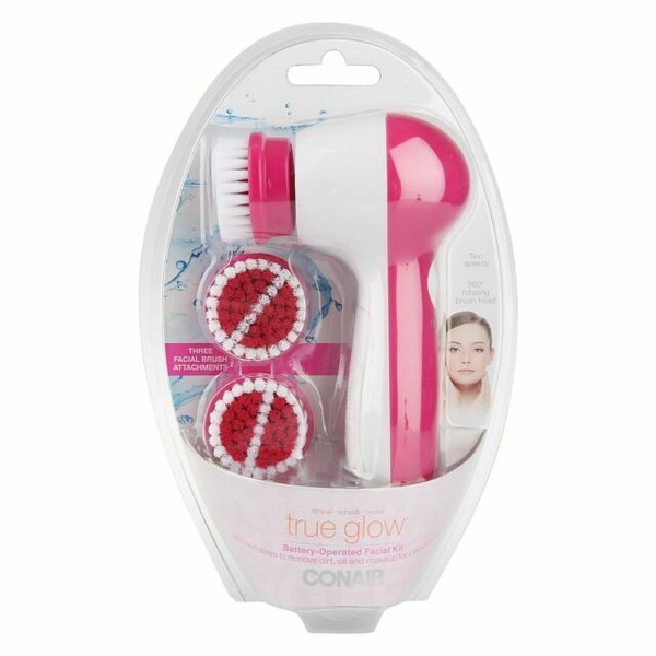 Conair True Glow Battery Operated Facial Kit With 3 Brushes Factory for