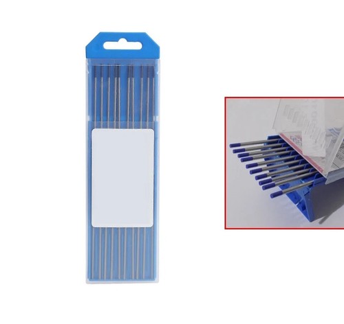 Elettrodi tungsteno lantanio 2% TIG colore BLU azzurro vari Ø 10 pz. per INOX