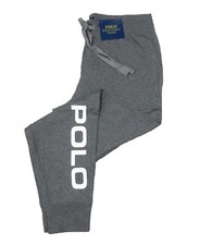 Polo Ralph Lauren Men's Grey Heather Solid Logo Graphic Knit Sleep Jogger Pants