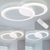 Led Decken Leuchte Dimmbar Wohn Zimmer Tageslicht Ring Lampe Fernbedienung Weiß