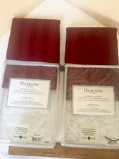 Linens N Things Set of 2 100% Cotton Damask Pillow Shams 400 TC Merlot 20x26