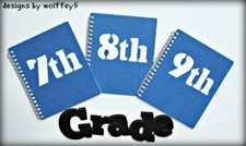 CRAFTECAFE SCHOOL KID TITLE paper piecing premade scrapbook diecut page WOLFFEY5