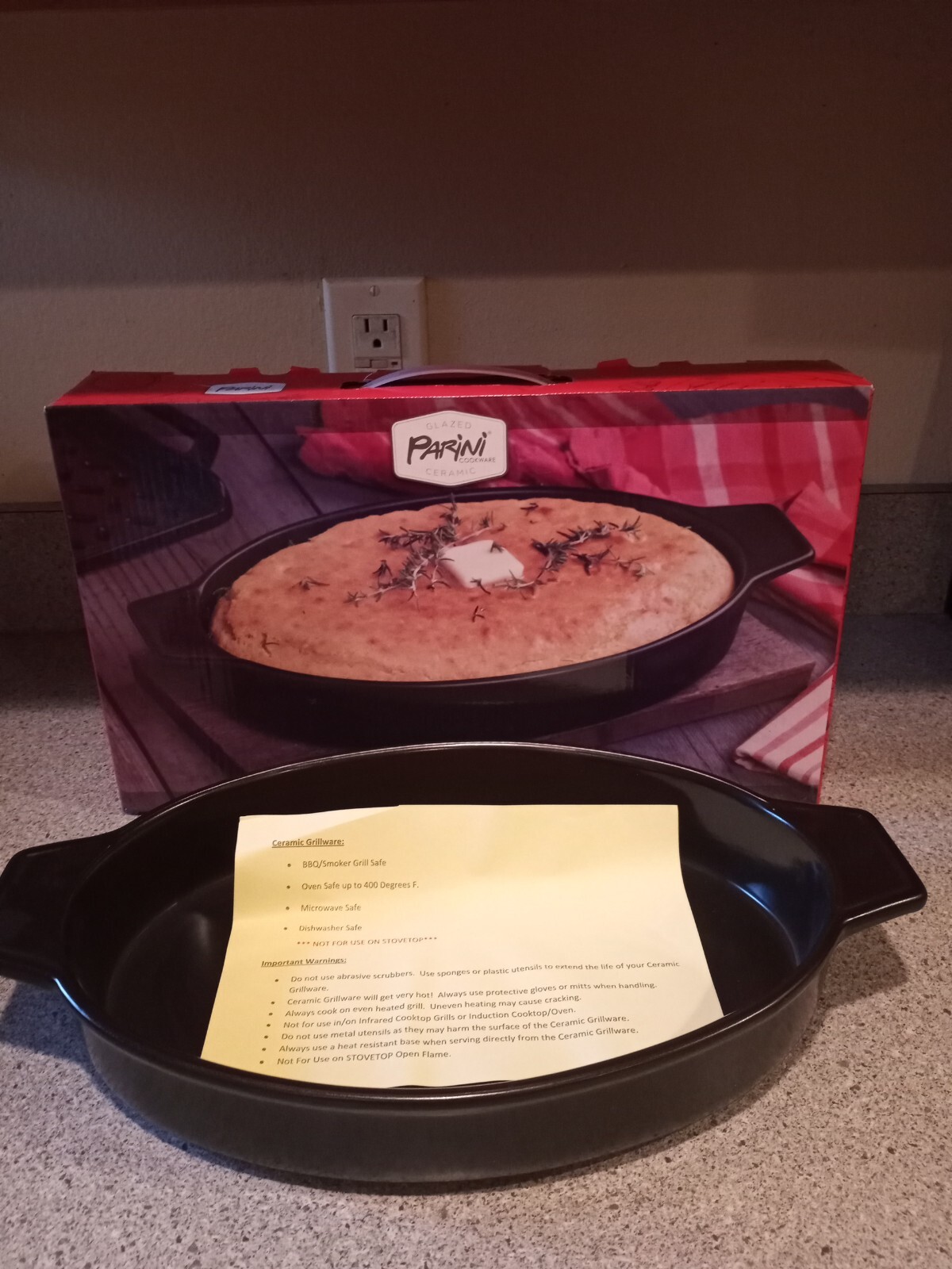 New in Box*Parini Ceramic Cookware for the Grill Casserole Pan*14.8" x 8.5" eBay