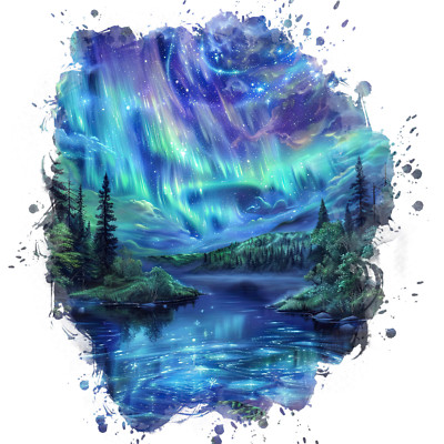 Wandtattoo Aufkleber Aurora Borealis Wandaufkleber 18X18cm Groß